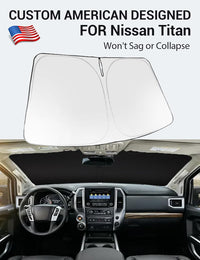 2020-2025 Nissan Titan custom-fit sunshade - reflective side facing sun