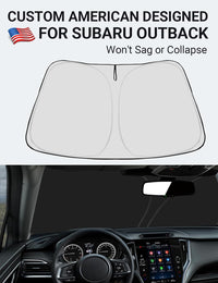 Custom American designed 2020-2025 Subaru Outback windshield sunshade, will not sag or collapse