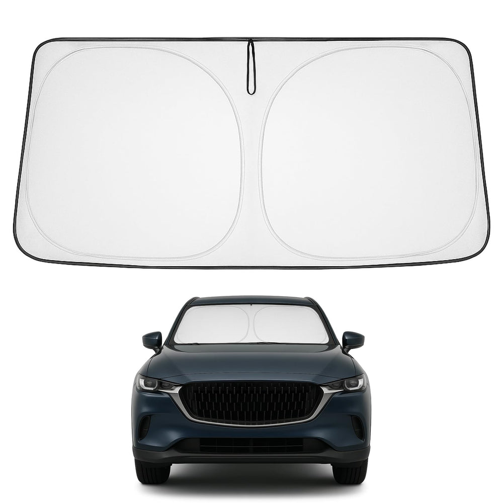 Proadsy 2025 Upgrade Windshield Sun Shade Custom Fit Mazda CX-9 CX9 2016-2024 2025 4-Layer Foldable Front Sunshade Protector Sun Visor Blocks UV Rays Keep Car Cooler