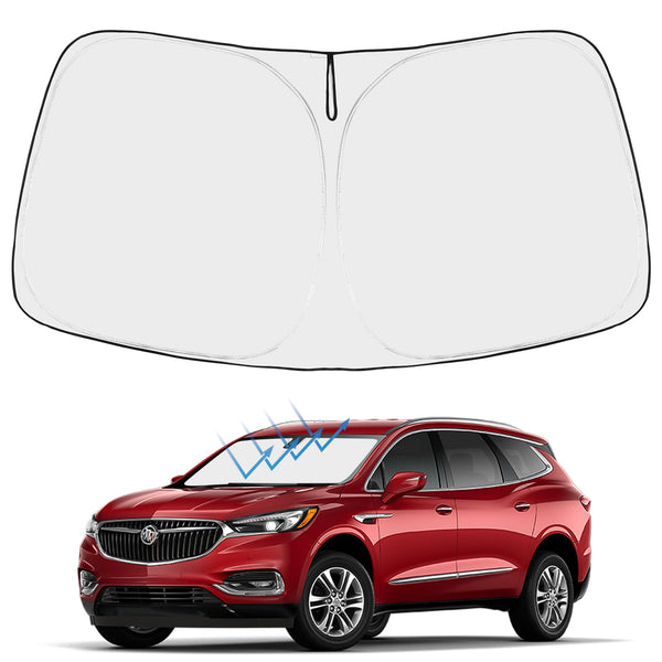 Proadsy 2026 Upgrade Front Windshield Sunshade Foldable Sun Shade Sun Visor Protector Custom Fit 2018-2024 Buick Enclave Preferred Essence Premium Accessories