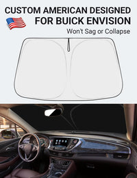 Custom American designed 2016-2020 Buick Envision 1SV windshield sunshade, will not sag or collapse