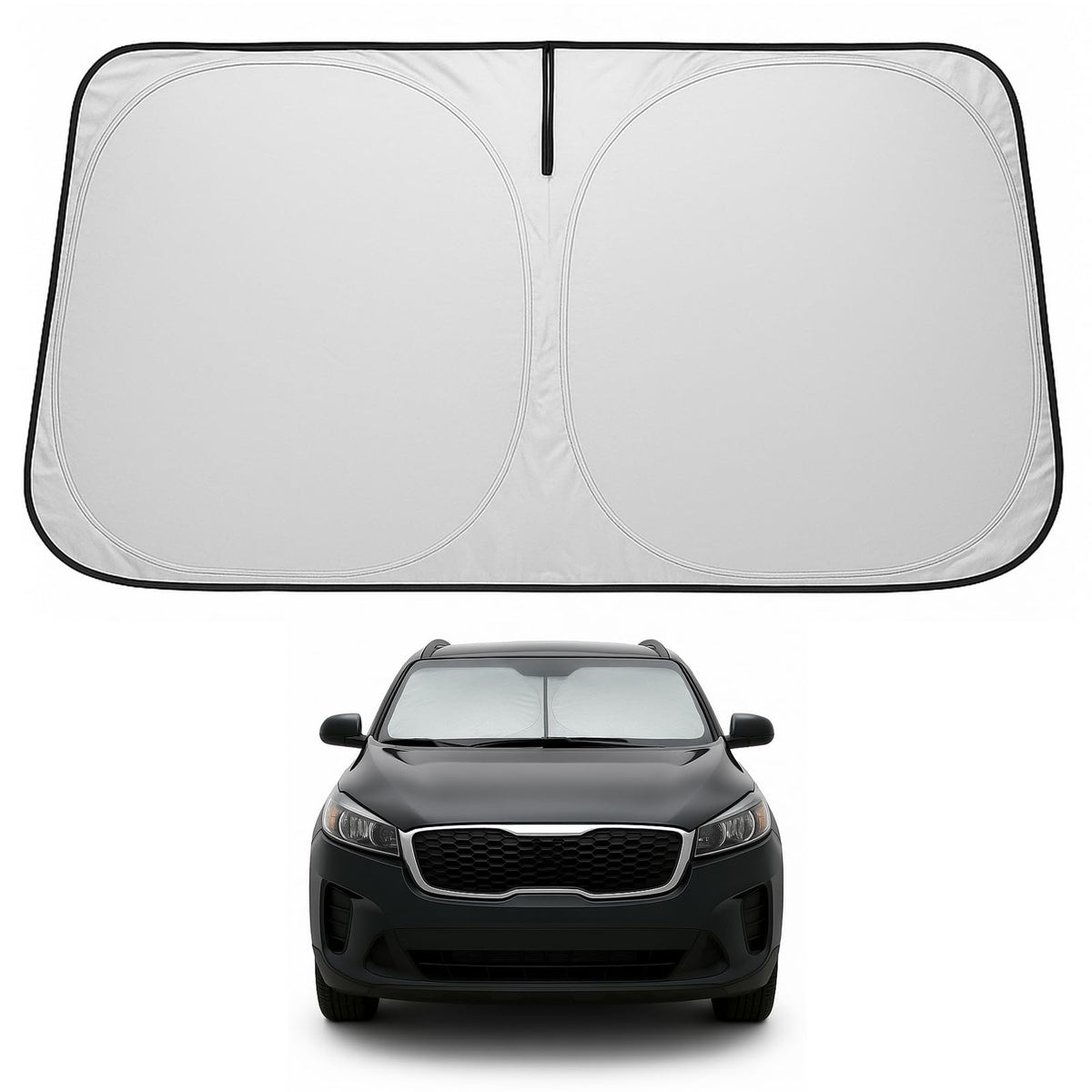 Proadsy 2025 Upgrade Windshield Sun Shade Custom Fit Hyundai Tucson 2016-2021 4-Layer Foldable Front Sunshade Protector Sun Visor Blocks UV Rays Keep Car Cooler Accessories