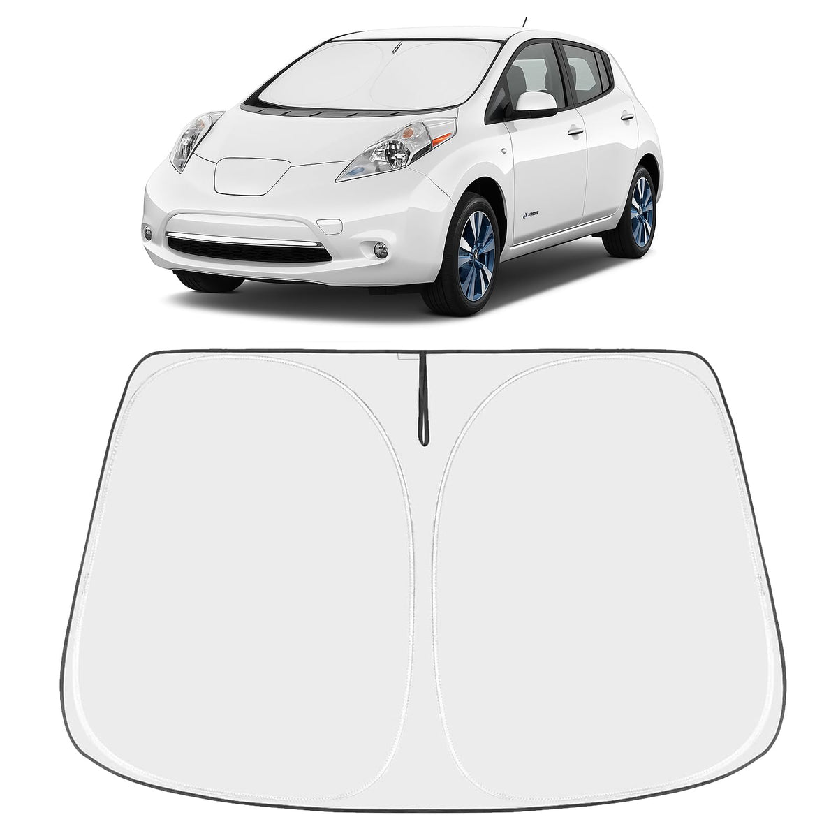Proadsy 2026 Upgrade Windshield Sun Shade Custom Fit 2011-2017 Nissan Leaf Foldable Front Sunshade Protector Sun Visor Blocks UV Rays Keep Car Cooler