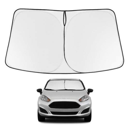 Proadsy 2026 Upgrade Windshield Sun Shade Custom Fit 2017-2019 Ford Fiesta Foldable Front Sunshade Protector Sun Visor Blocks UV Rays Keep Car Cooler