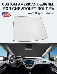 Proadsy 2026 Upgrade Front Windshield Sun Shade Foldable Sunshade Protector Custom Fit 2017-2023 Bolt EV Hatchback, Premier Hatchback (NOT for Chevy Bolt EUV) Accessories