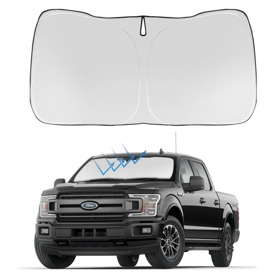 Proadsy 2025 Upgrade Front Windshield Sunshade Foldable Sun Shade Protector Custom Fit 2015-2020 Ford F-150 F150 Lariat, King Ranch, Platinum, XL XLT Limited Raptor Accessories