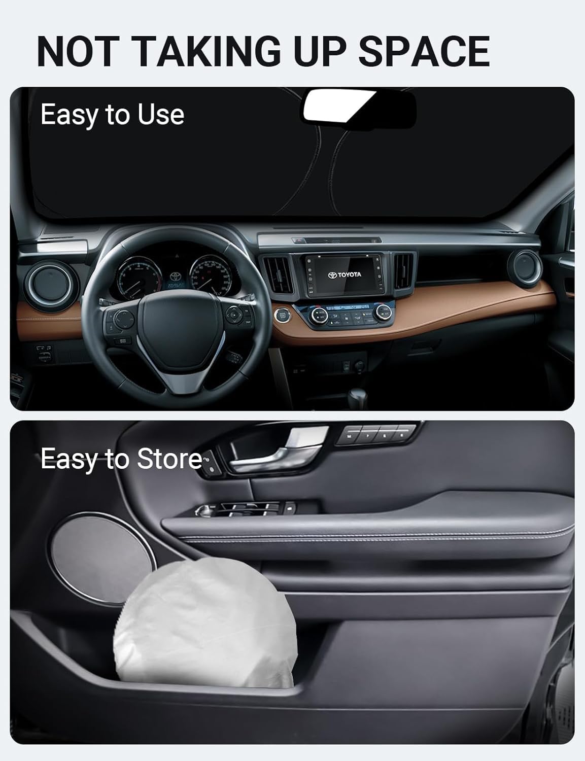 2013-2018 Toyota RAV4 custom-fit sunshade - folded compact
