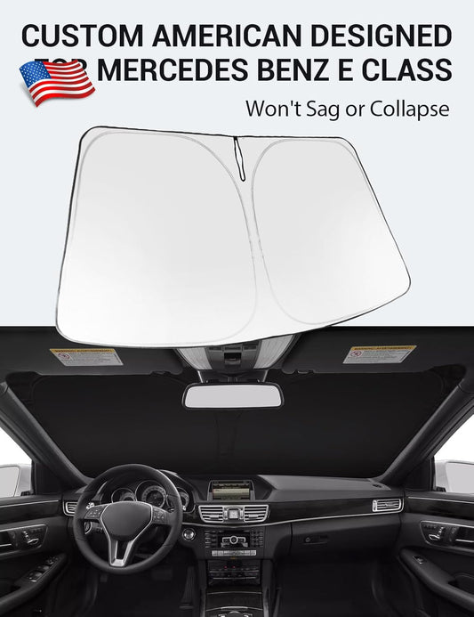Custom American designed 2010-2016 Mercedes-Benz CLA windshield sunshade, will not sag or collapse