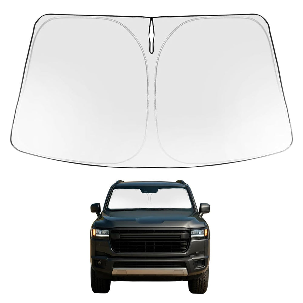 Proadsy 2025 Upgrade Windshield Sun Shade Custom Fit for 2024 2025 Toyota Land Cruiser SUV Foldable Front Sunshade Protector Blocks UV Rays Keep Car Cooler