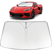 Proadsy Windshield Sun Shade for Chevrolet Corvette 2020-2026 Foldable Front Sunshade Protector Sun Visor Blocks UV Rays Keep Car Cooler Accessories