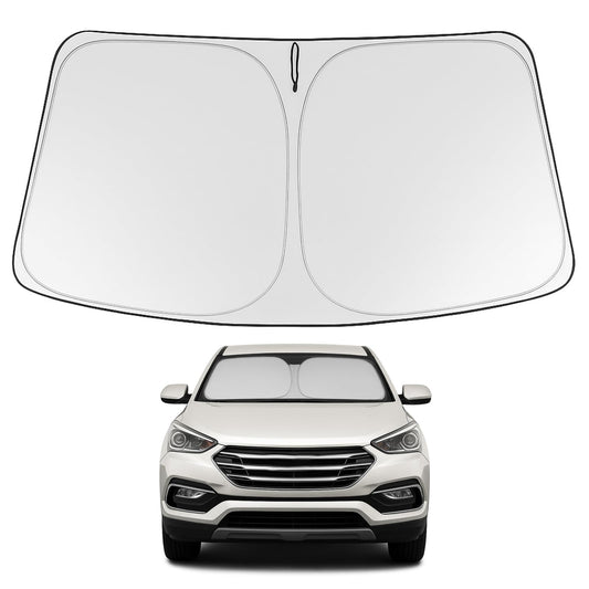 Proadsy 2025 Upgrade Windshield Sun Shade Custom Fit 2013-2018 Hyundai Santa Fe Foldable Front Sunshade Protector Sun Visor Blocks UV Rays Keep Car Cooler