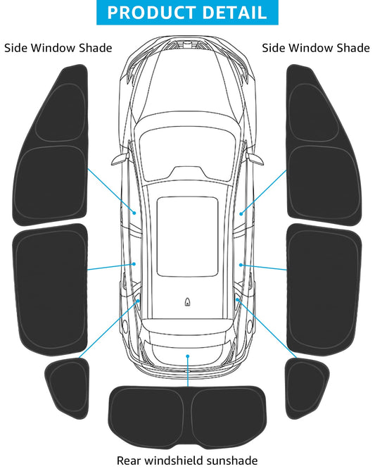 2021-2024 Nissan Rogue Side Window custom-fit side window shades - gasket edge fit