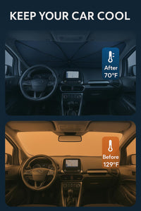 2015-2025 Ford Transit custom-fit sunshade - clearing mirror sensor