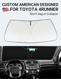 Custom American designed 2010-2025 Toyota 4Runner windshield sunshade, will not sag or collapse