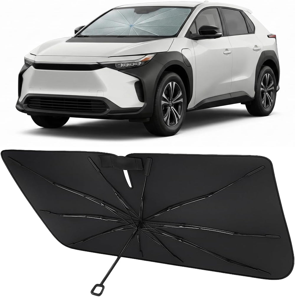 Proadsy umbrella windshield sunshade for 2023-2026 Toyota bZ4X — canopy, frame and sleeve