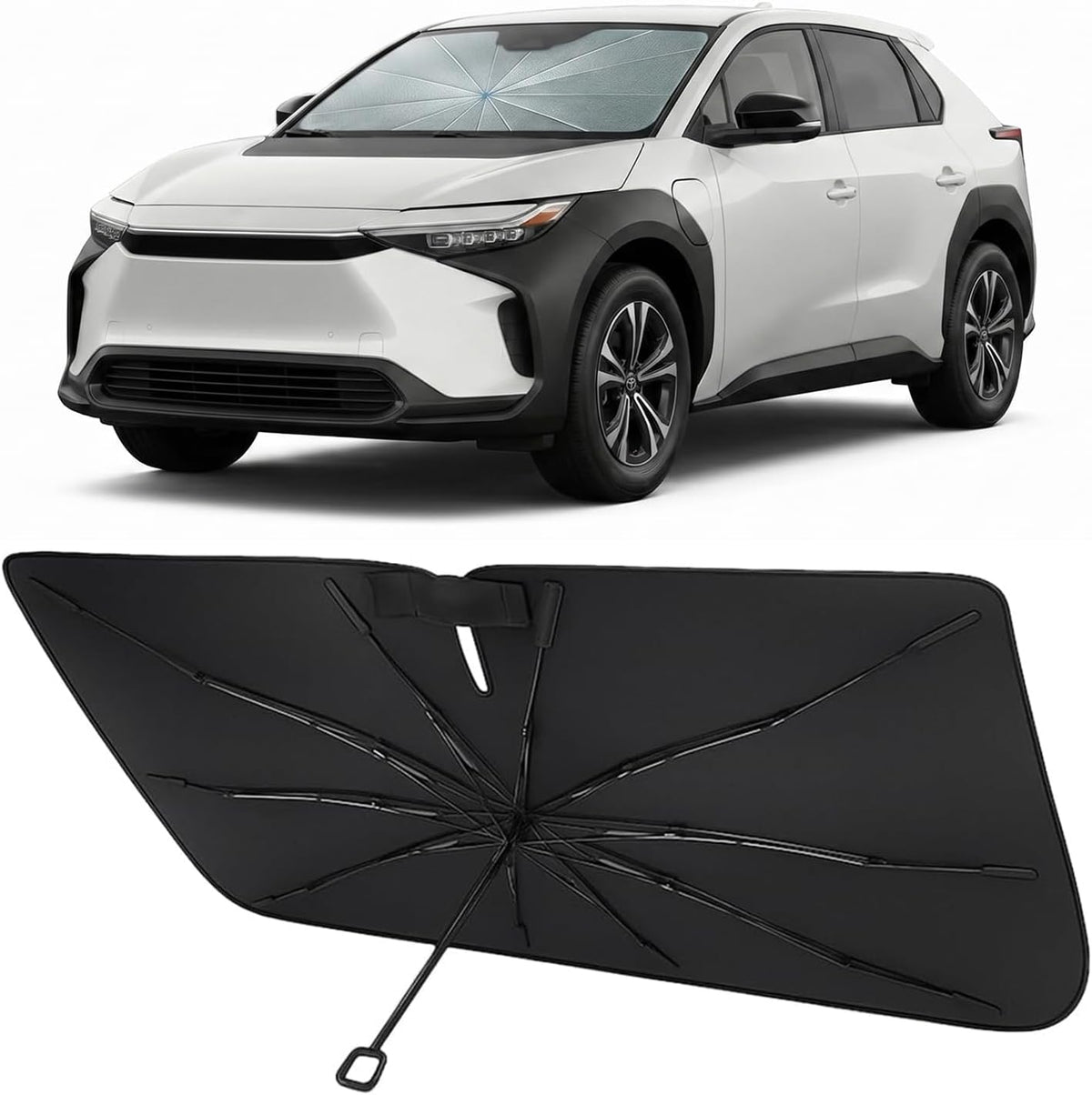 2023-2026 Toyota bZ4X Umbrella Windshield Sunshade - Custom Fit Front Windshield Sun Shade