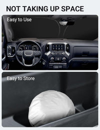 2019-2026 GMC Sierra windshield sunshade detail view 9, custom fit front window sun shade