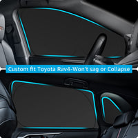 Proadsy 2025 Upgrade Window Shades for Rav4 2019-2024 2025 Side Windows Rear Windshield Triangular Window Sunshade for Baby/Camping Sun UV Rays and Privacy Protection Set of 7