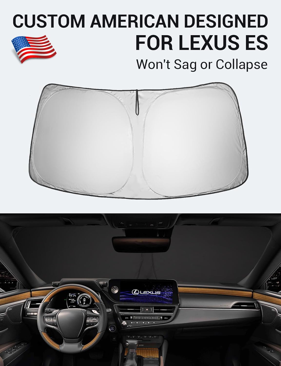 2024-2025 Toyota Tacoma custom-fit sunshade - folded compact