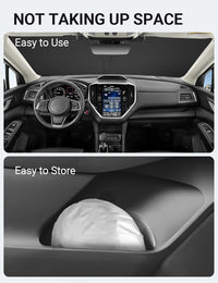 2019-2026 Subaru Ascent windshield sunshade detail view 8, custom fit front window sun shade