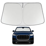Proadsy 2025 Upgrade Windshield Sun Shade Custom Fit 2016-2023 2024 2025 Audi Q7 Foldable Front Sunshade Protector Sun Visor Blocks UV Rays Keep Car Cooler