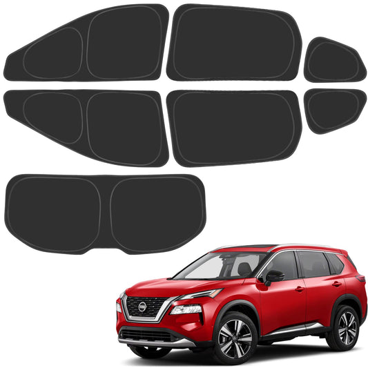 Proadsy Window Sun Shade for Nissan Rogue 2024 2023 2022 2021 Side Window for Baby/Camping UV Rays and Privacy Protect Upgrade Accessories Set of 7