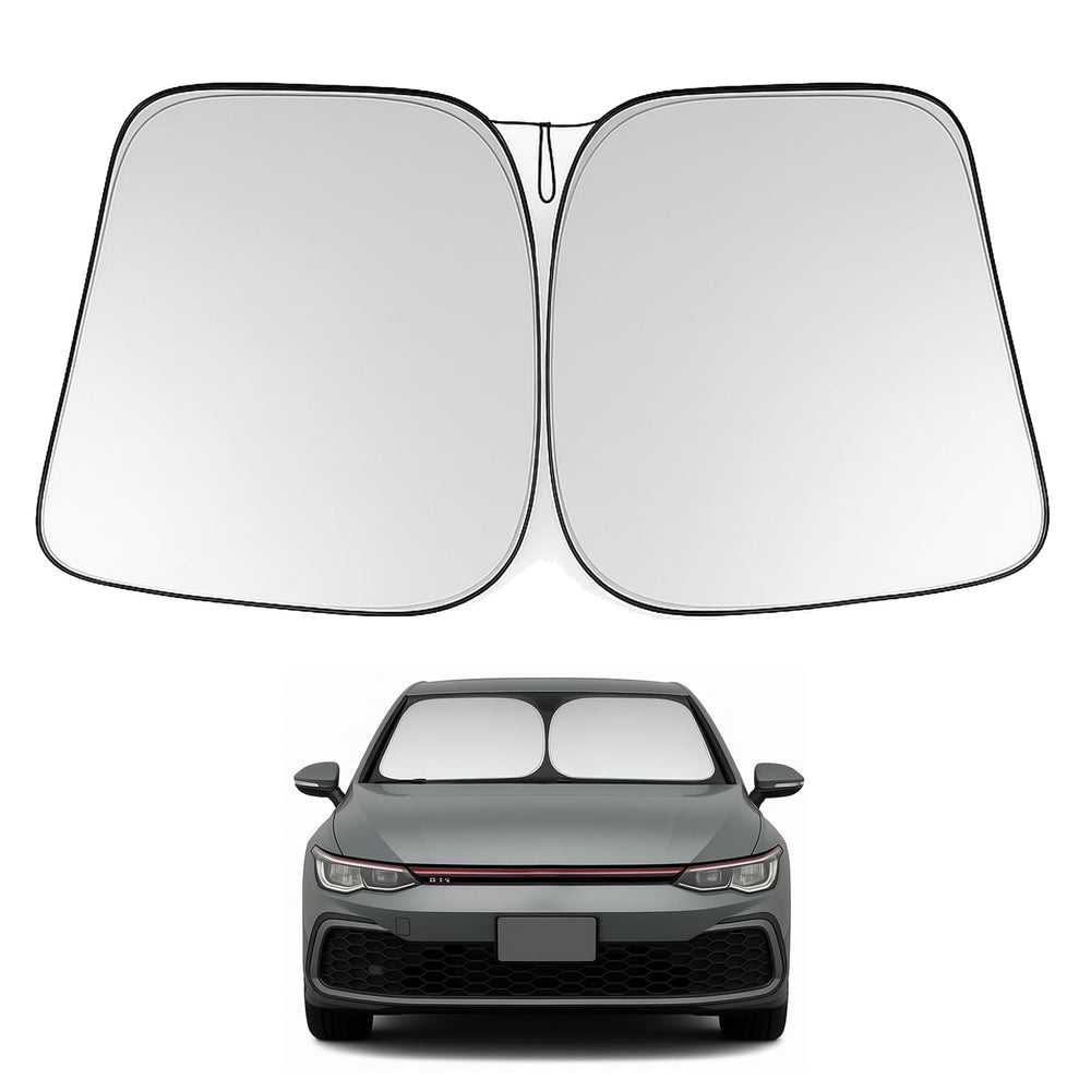 Proadsy 2025 Upgrade Windshield Sun Shade Custom Fit Volkswagen Golf GTI MK8 2022-2025 4-Layer Foldable Front Sunshade Protector Sun Visor Blocks UV Rays Keep Car Cooler