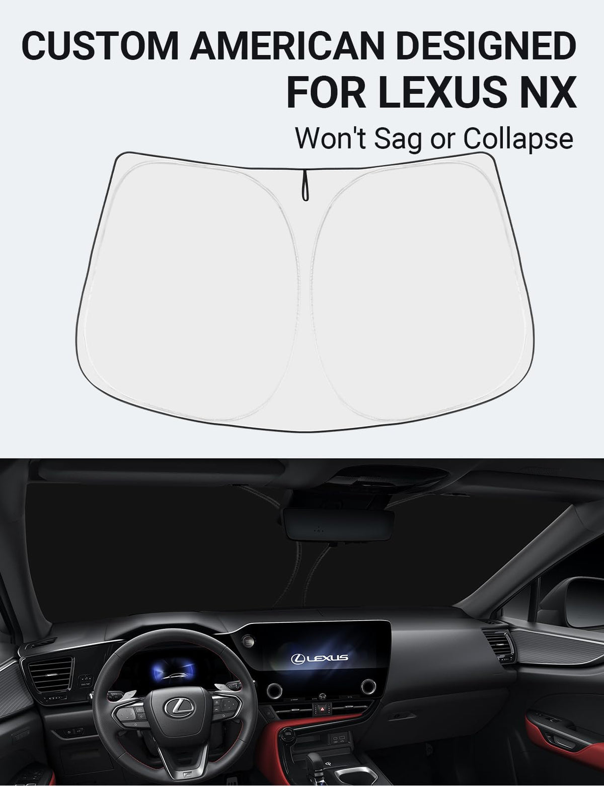 2022-2026 Lexus NX custom-fit sunshade - folded compact