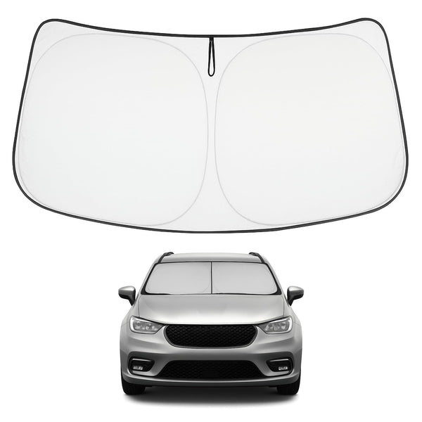 Proadsy 2026 Upgrade Windshield Sun Shade Custom Fit Chrysler Pacifica 2017-2025 2026 4-Layer Foldable Front Sunshade Protector Sun Visor Blocks UV Rays Keep Car Cooler Accessories