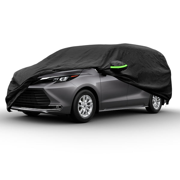 Proadsy Car Cover for Toyota Sienna 2021-2024 2025 2026, Waterproof All Weather for Automobiles, Windproof Snowproof Rain Hail Sun UV Protection Full Outdoor Indoor Exterior Car Covers, Black