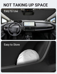 2023-2026 Toyota Prius windshield sunshade detail view 8, custom fit front window sun shade