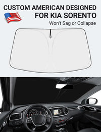 Proadsy 2026 Upgrade Front Windshield Sun Shade Foldable Sunshade Protector Sun Visor Custom Fit 2016-2020 Kia Sorento LX, S, EX, SX, and SX-Prestige SUV Accessories
