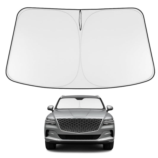 Proadsy 2025 Upgrade Windshield Sun Shade Custom Fit 2021-2023 2024 2025 Genesis GV80 Foldable Front Sunshade Protector Sun Visor Blocks UV Rays Keep Car Cooler