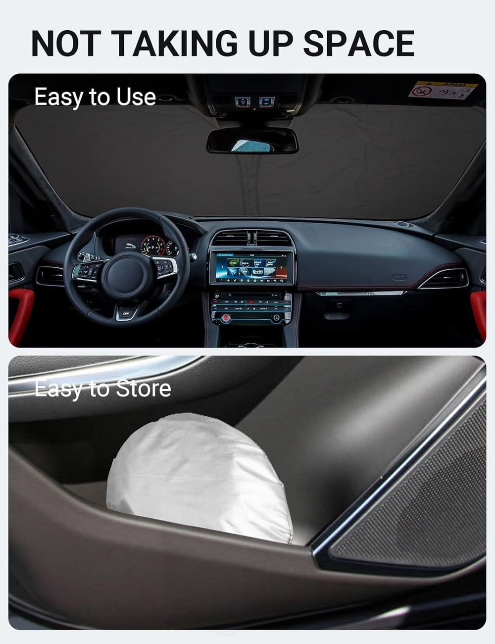 Proadsy Upgrade Front Windshield Sun Shade Foldable Sunshade Protector Custom Fit for Jaguar F-Pace 2016-2024 2025 F Pace SUV Accessories