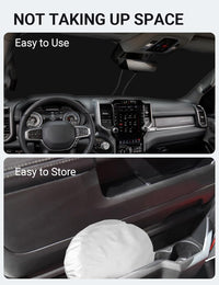 2019-2026 Dodge RAM 1500 2Dr windshield sunshade detail view 9, custom fit front window sun shade