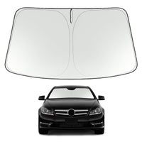 Proadsy 2026 Upgrade Windshield Sun Shade Custom Fit 2008-2014 C Class Foldable Front Sunshade Protector Sun Visor Blocks UV Rays Keep Car Cooler