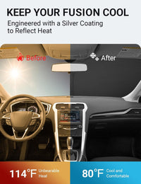 2013-2021 Ford Fusion custom-fit sunshade - clearing mirror sensor