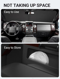 2008-2016 Ford Super Duty F-250 windshield sunshade detail view 9, custom fit front window sun shade