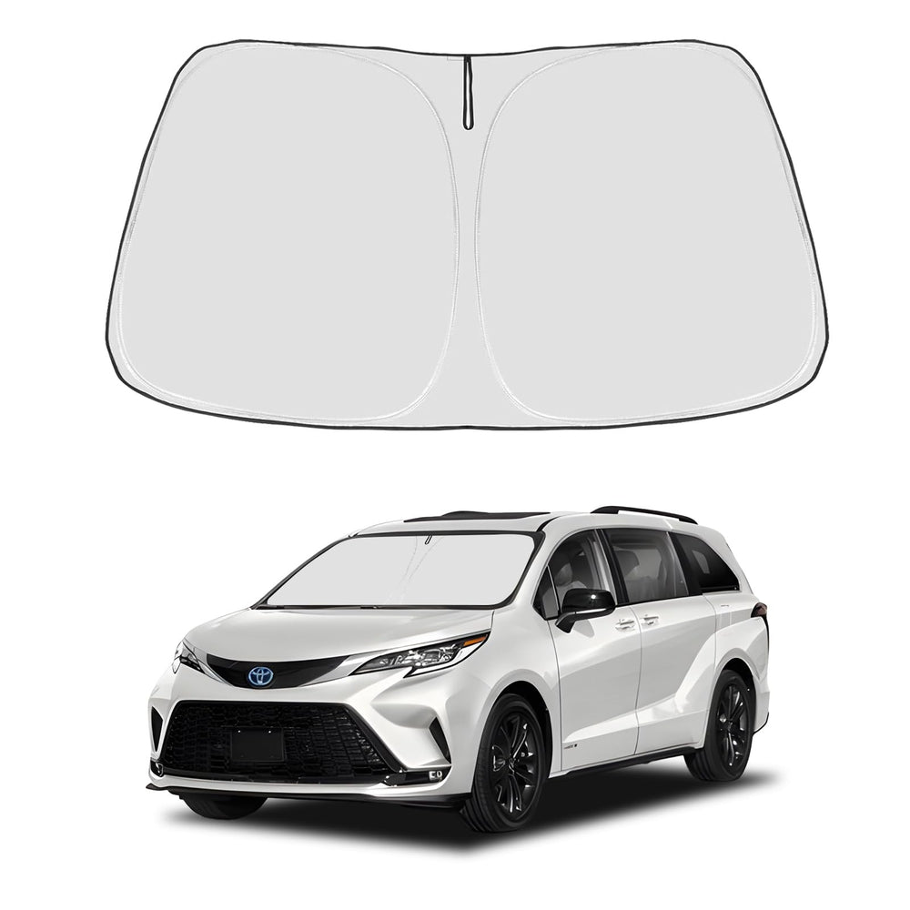 Proadsy Windshield Sun Shade for Sienna Mini Van 2021-2025 2026 4-Layer Foldable Front Sunshade Protector Sun Visor Blocks UV Rays Keep Car Cooler
