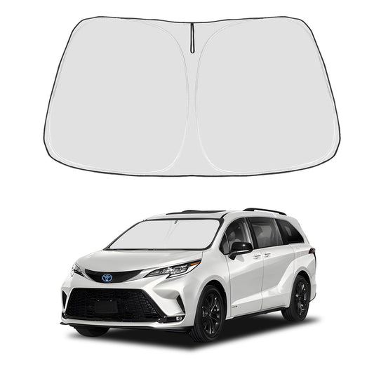 Proadsy Windshield Sun Shade for Sienna Mini Van 2021-2025 2026 4-Layer Foldable Front Sunshade Protector Sun Visor Blocks UV Rays Keep Car Cooler