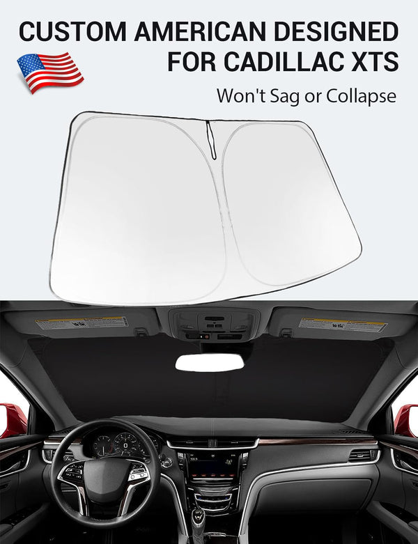 2013-2019 Cadillac XTS custom-fit sunshade - folded compact