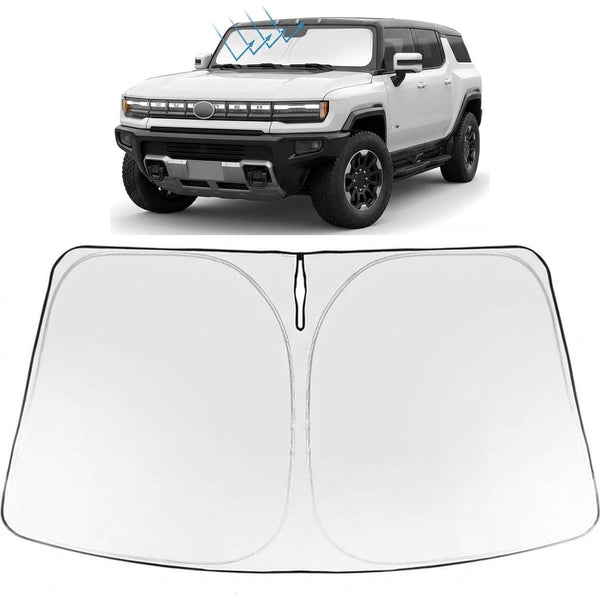 Proadsy Windshield Sun Shade for GMC Hummer EV 2022-2026 Foldable Front Sunshade Protector Sun Visor Blocks UV Rays Keep Car Cooler Accessories