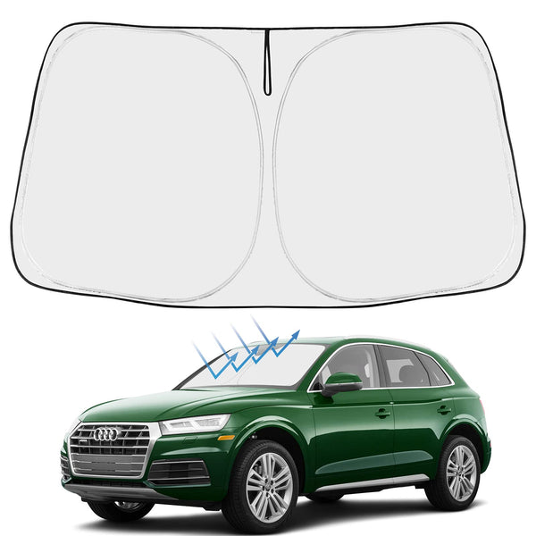 Proadsy Front Windshield Sun Shade Foldable Sunshade Protector Custom Fit 2018-2024 Audi Q5 SQ5 Premium, Premium Plus, Prestige Crossover SUV Winter Accessories 2026 Upgrade