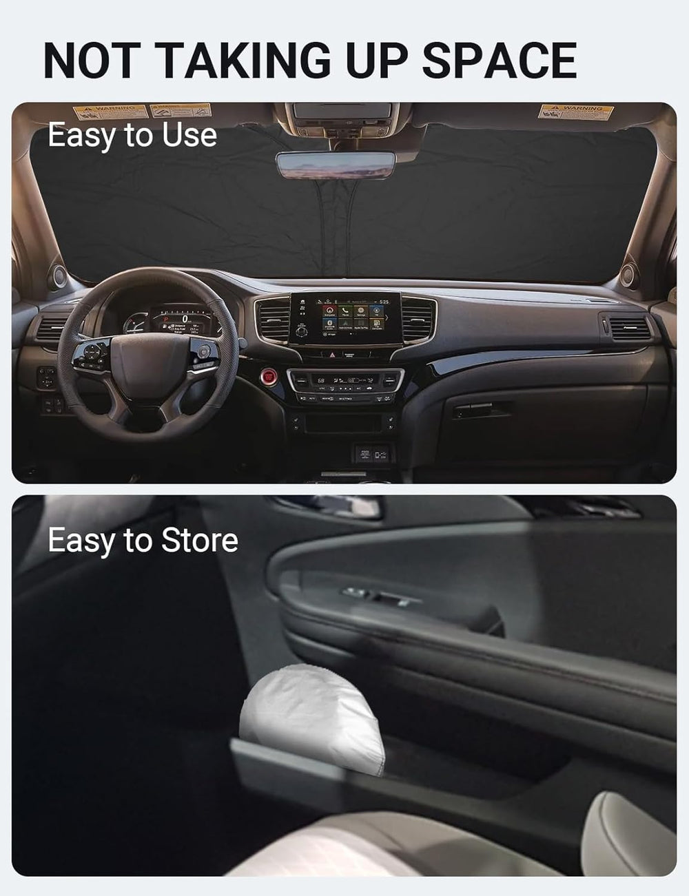 Proadsy 2025 Upgrade Windshield Sun Shade Custom Fit Honda Passport 2019-2024 2025 4-Layer Foldable Front Sunshade Protector Sun Visor Blocks UV Rays Keep Car Cooler