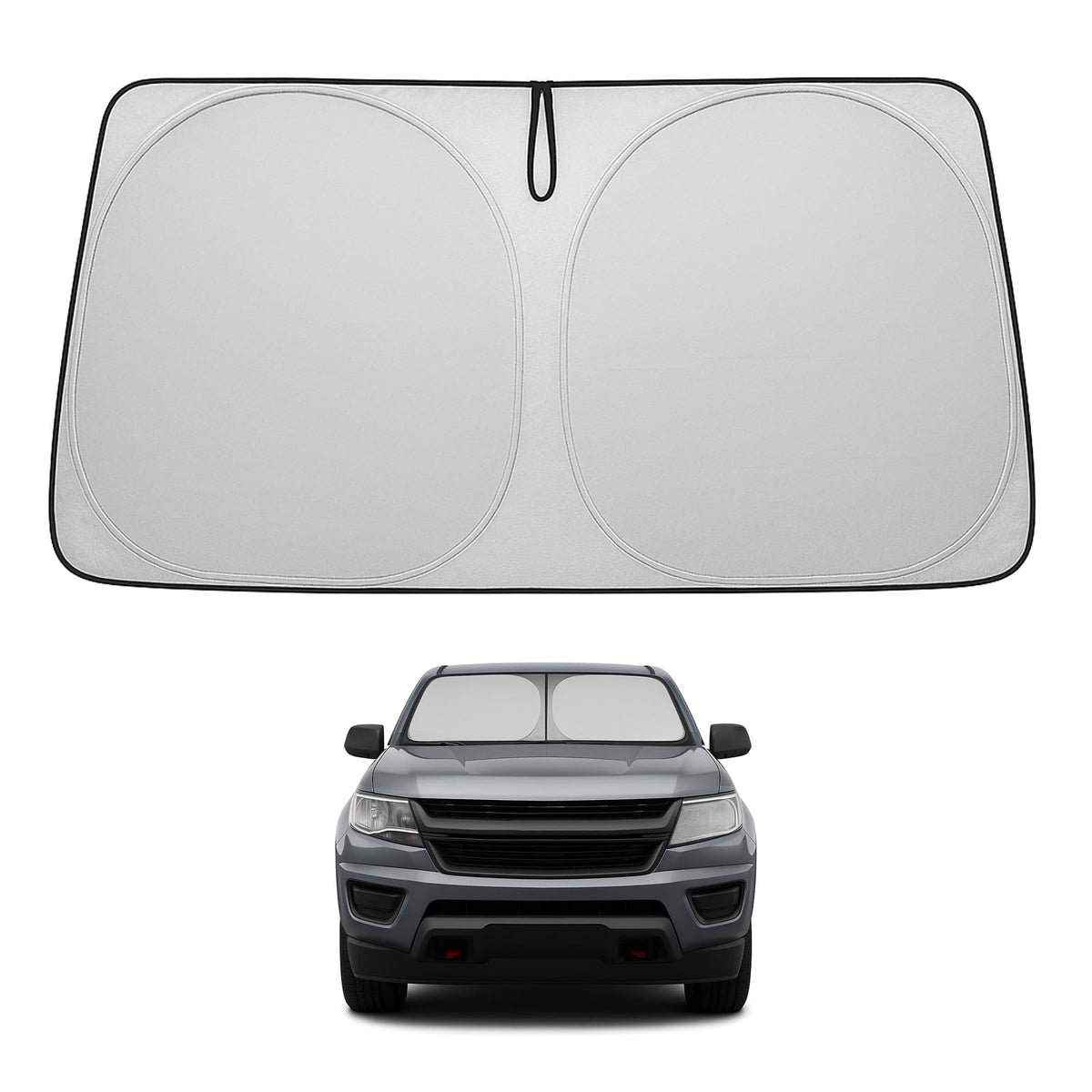 Proadsy 2026 Upgrade Windshield Sun Shade Custom Fit GMC Sierra 2019-2026 4-Layer Foldable Front Sunshade Protector Sun Visor Blocks UV Rays Keep Car Cooler Accessories