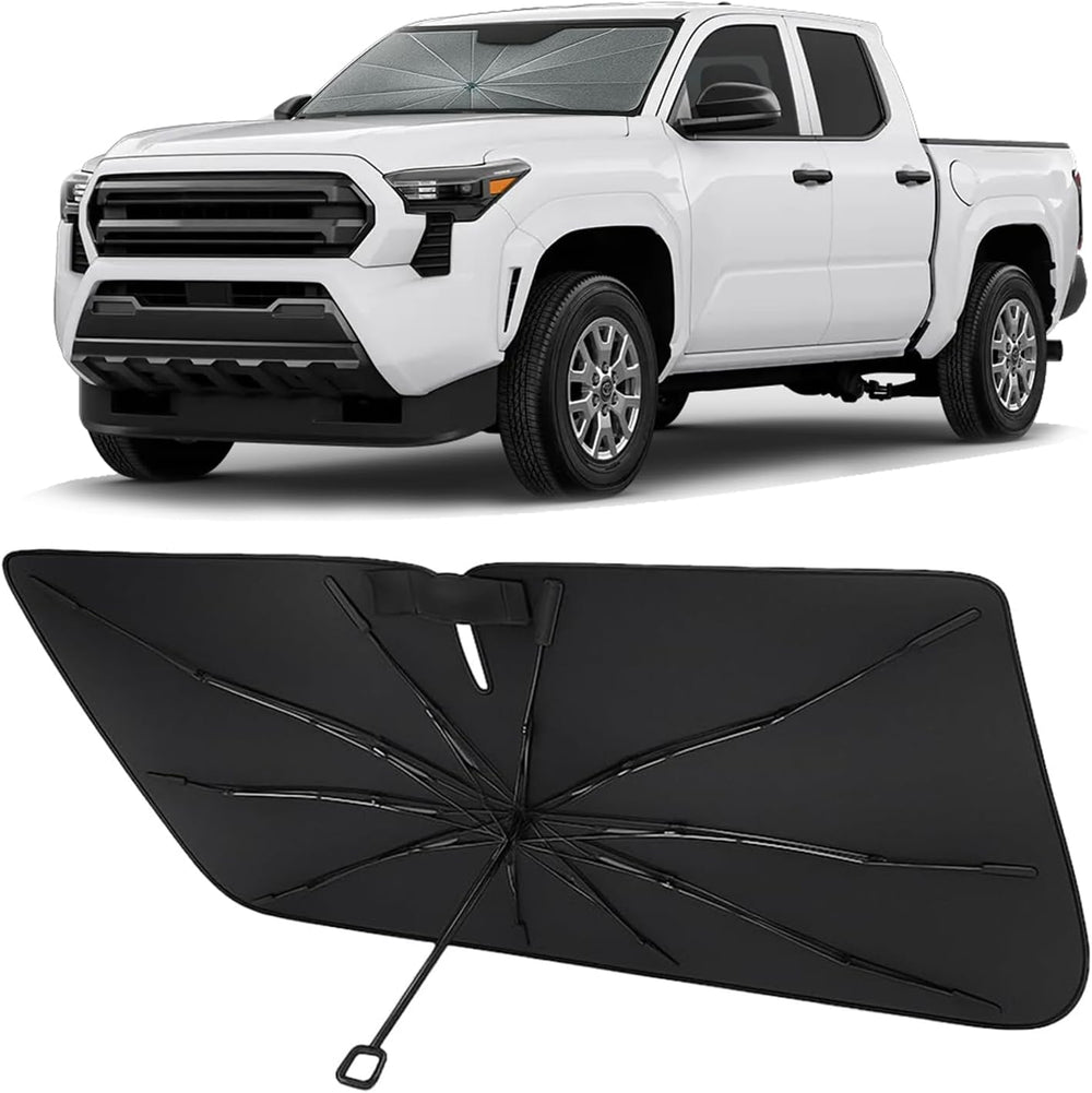 Proadsy umbrella windshield sunshade for 2024-2026 Toyota Tacoma — canopy, frame and sleeve