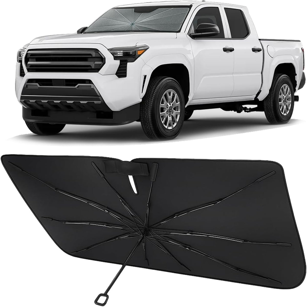 2024-2026 Toyota Tacoma Umbrella Windshield Sunshade - Custom Fit Front Windshield Sun Shade