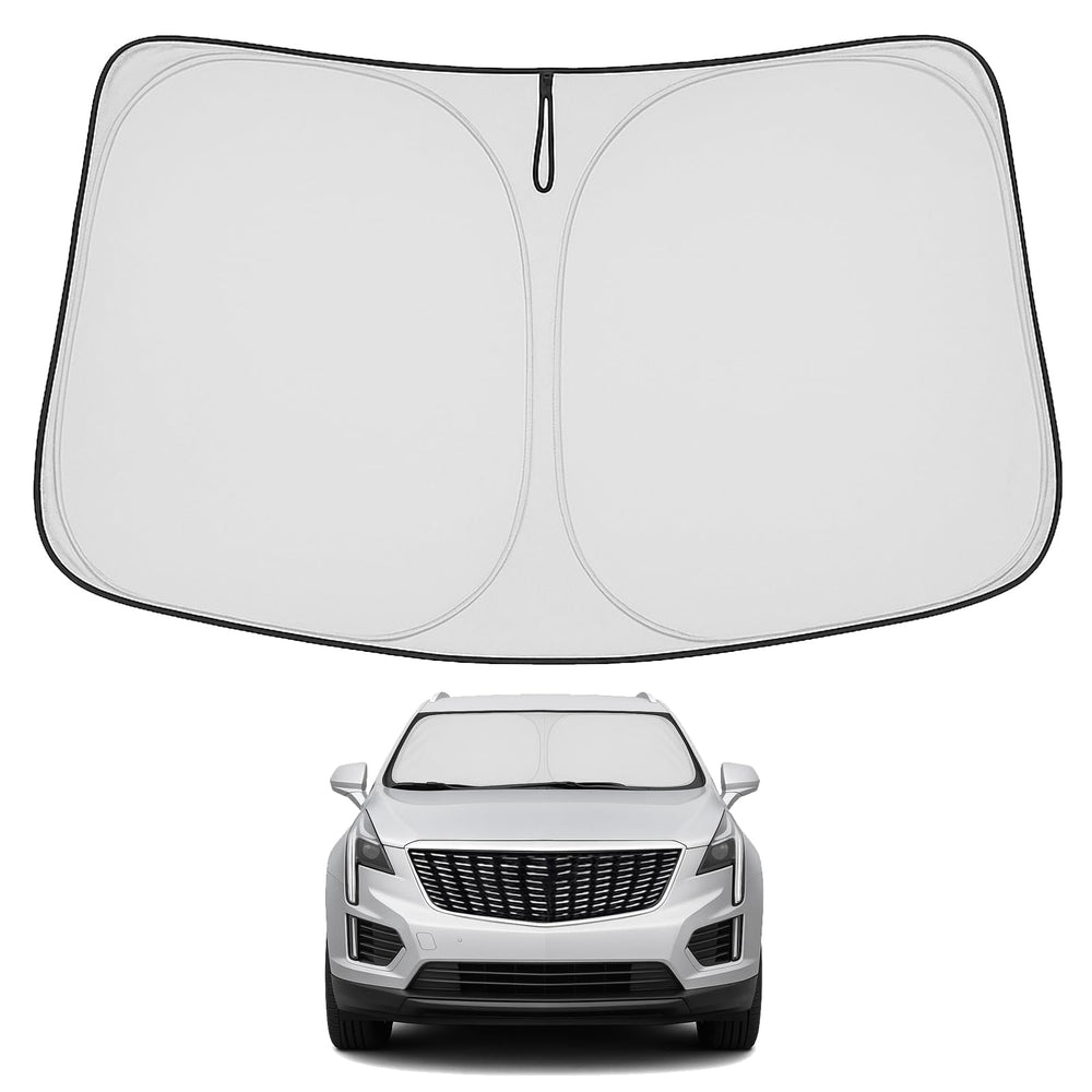 Proadsy 2025 Upgrade Windshield Sun Shade Custom Fit Cadillac XT5 2017-2025 4-Layer Foldable Front Sunshade Protector Sun Visor Blocks UV Rays Keep Car Cooler Accessories