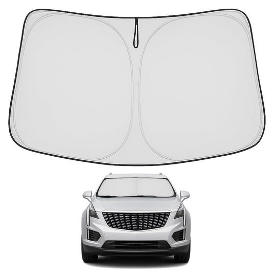 Proadsy 2025 Upgrade Windshield Sun Shade Custom Fit Cadillac XT5 2017-2025 4-Layer Foldable Front Sunshade Protector Sun Visor Blocks UV Rays Keep Car Cooler Accessories