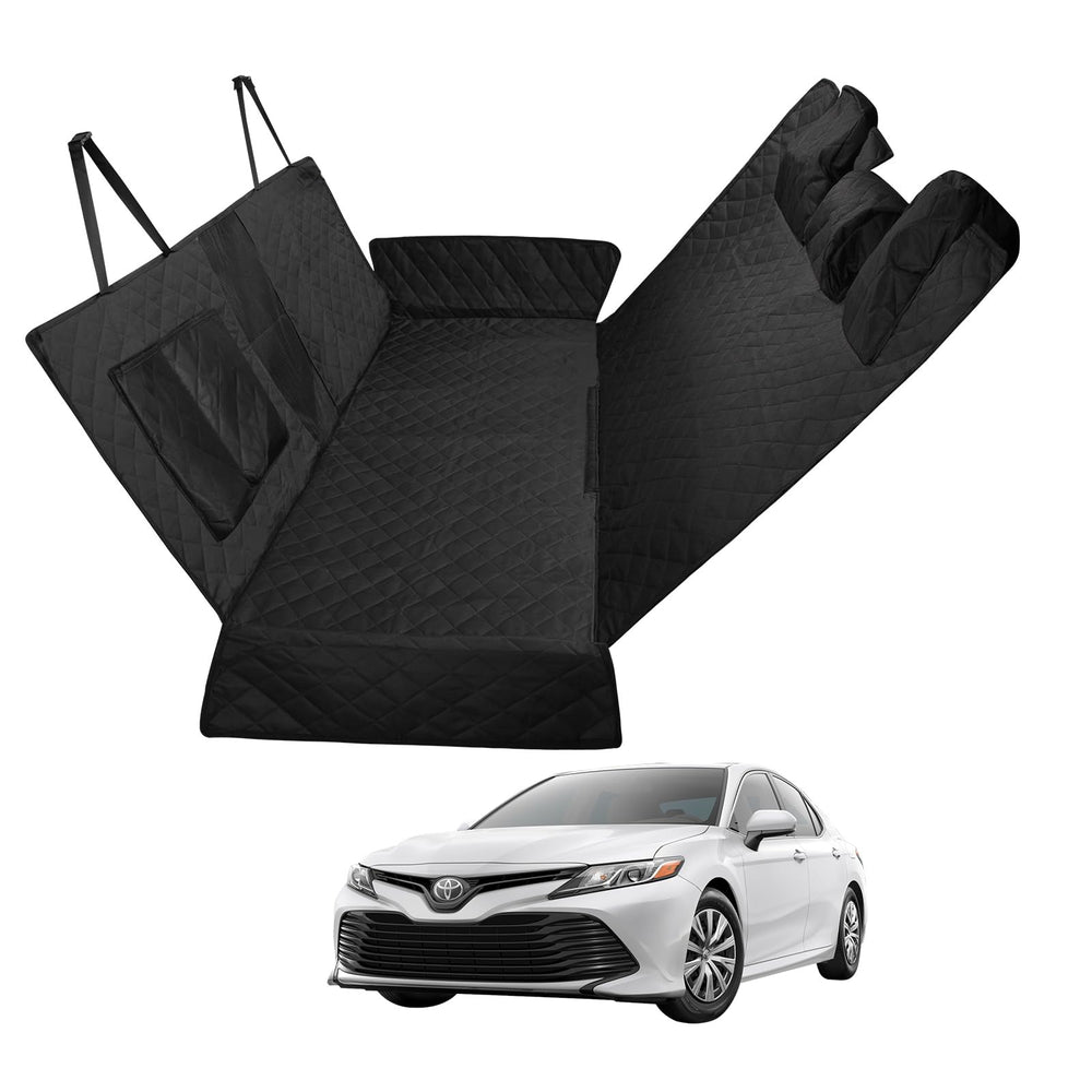 Proadsy 2025 Upgrade Dog Car Seat Cover Custom Fit 2018-2024 2025 Toyota Camry Back Seat Extender Waterproof Scratch Proof Durable Black Protector Pet Hammock
